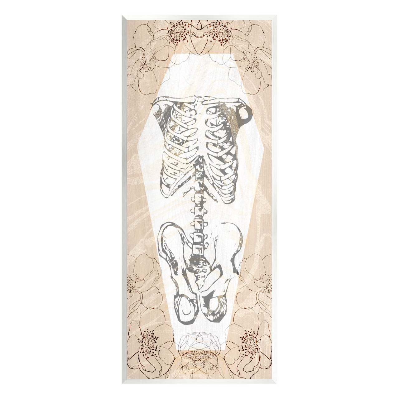 Stupell Industries Floral Skeleton Halloween Layered Wall Plaque Art